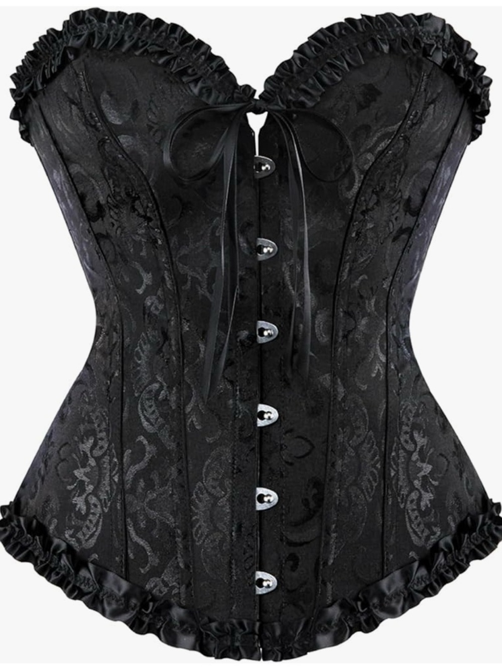 Black Satin Corset Top